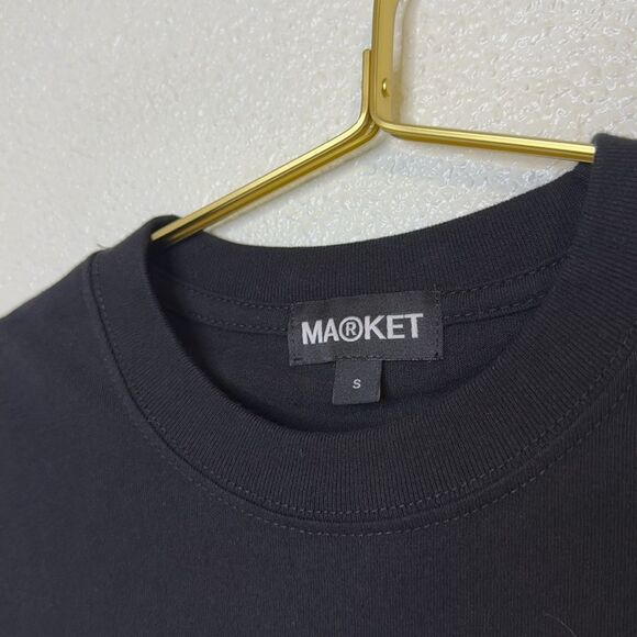 NEW- MARKET-thank you have a nice day rhinestone T-shirt- black-size small - Picture 4 of 5